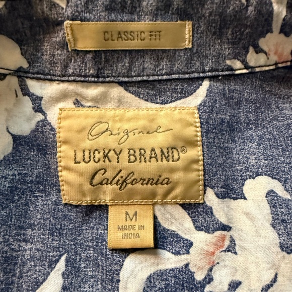 Lucky Brand Men’s Floral Popover Short Sleeve Shirt Classic Fit Size M - Picture 3 of 6
